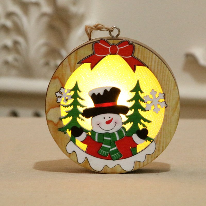 LED Light Up Christmas Wooden Ornaments - Image 7