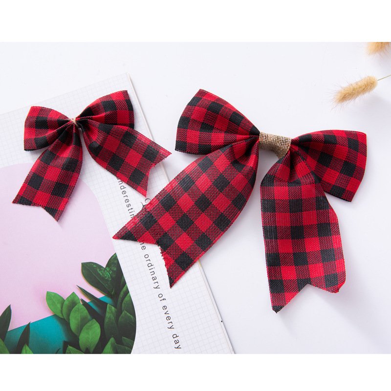 Christmas Check Pattern Bow - Image 3