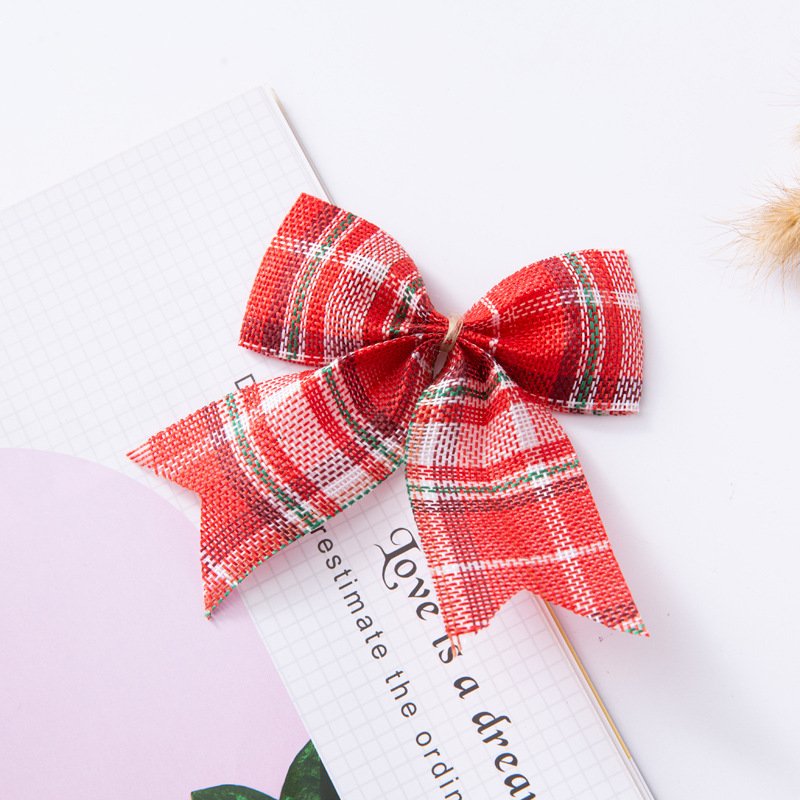Christmas Check Pattern Bow - Image 5