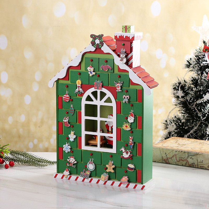 Factory 44cm Christmas desktop decoration Wood Creative House - Image 2