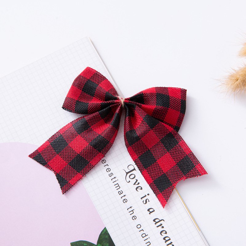Christmas Check Pattern Bow - Image 8