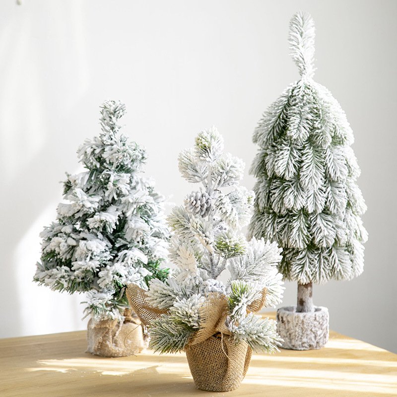High Quality Desktop Flocking Xmas Tree in Various Size from China - Image 2