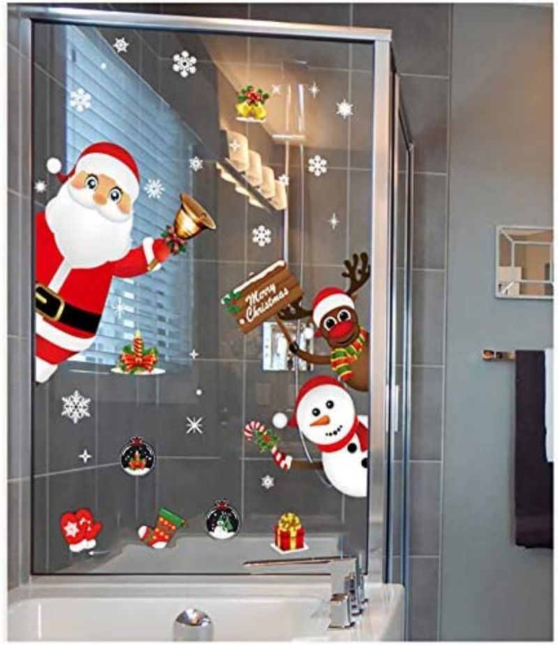 Hot Selling 160 PCS Santa Claus Snowman Large Christmas Window Clings