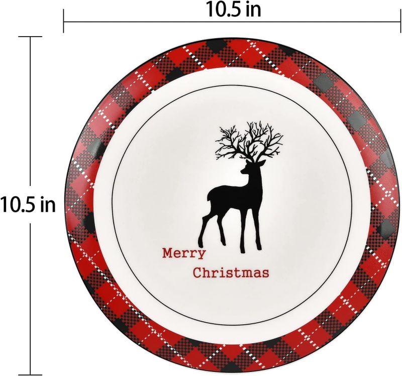 New Released Christmas Dinner Plates Set of 4 Ceramic Party Dessert - Image 4