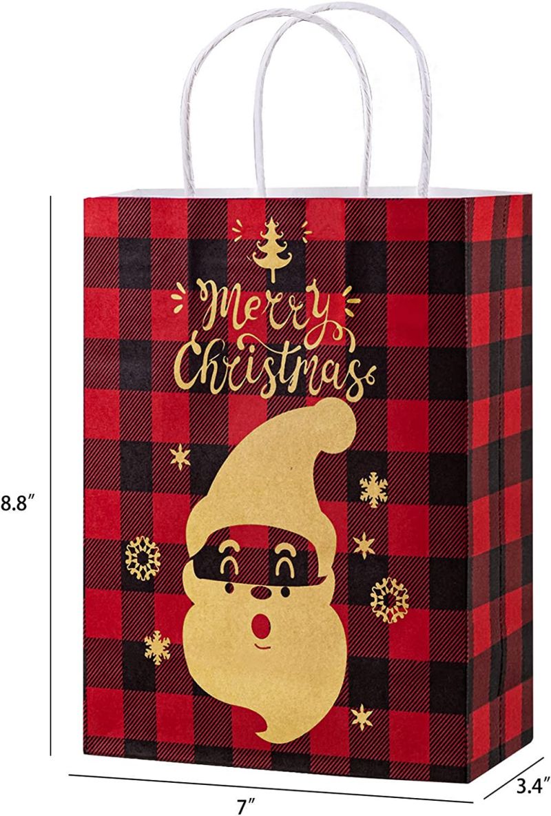 Wholesale 24pcs Reusable Christmas Gift Bags Assortment with Festival Design - Image 3