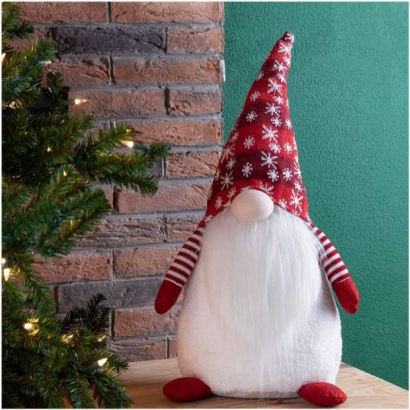 Hot Selling 24″ H Fabric Christmas Gnome Standing Tabletop Decoration