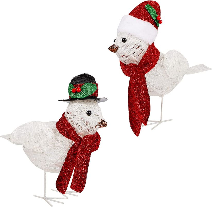 Hot Selling 2 Pack Table Decorations Christmas Lighted Dove Birds