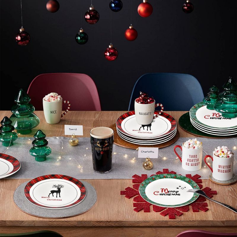 New Released Christmas Dinner Plates Set of 4 Ceramic Party Dessert - Image 3