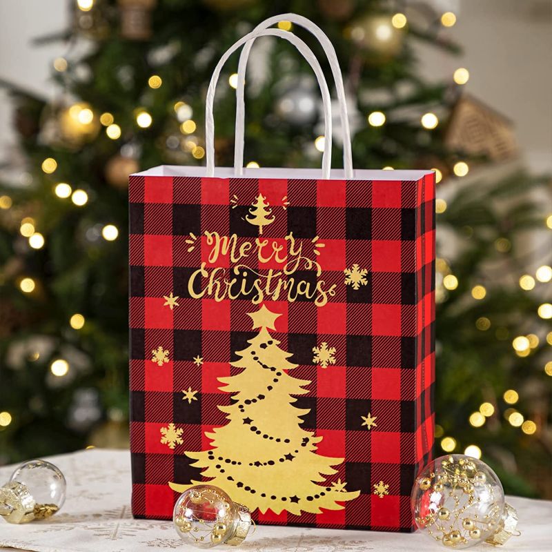 Wholesale 24pcs Reusable Christmas Gift Bags Assortment with Festival Design