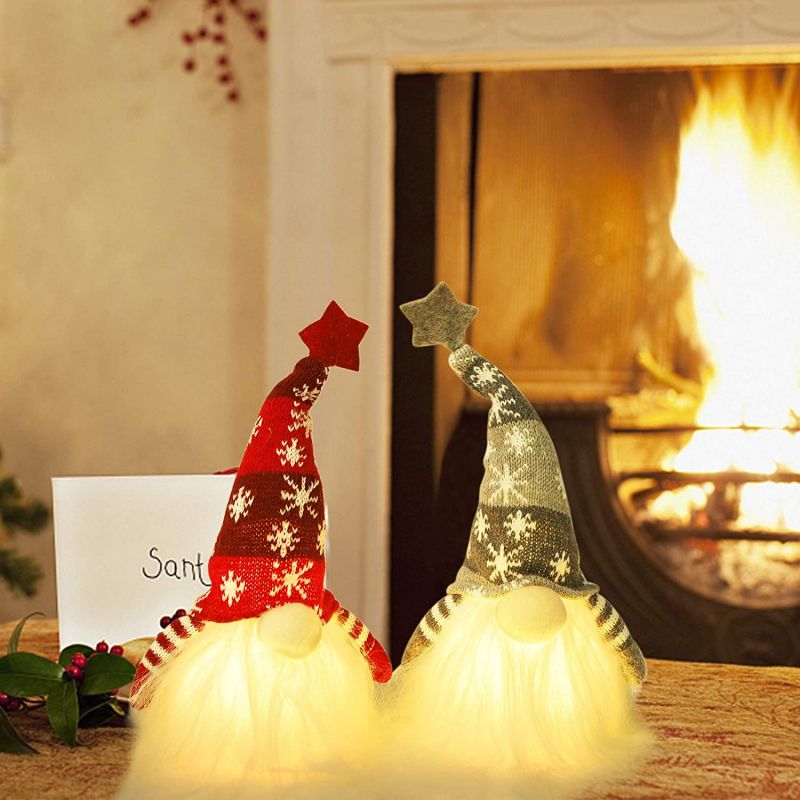 ODM 11″ Lighted Christmas Gnomes Santa Tabletop Decorations