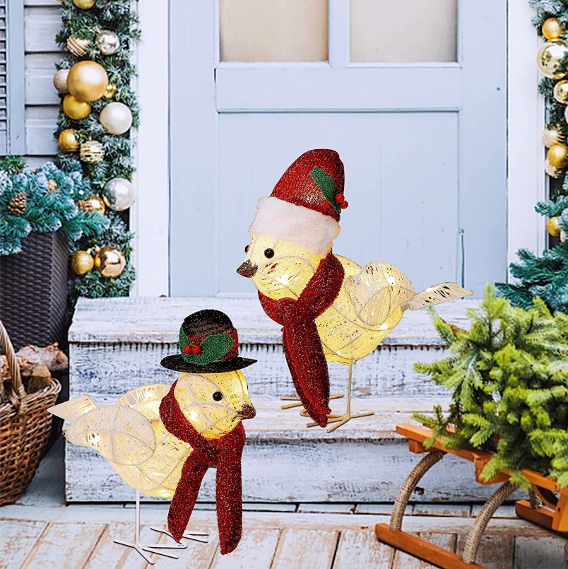 Hot Selling 2 Pack Table Decorations Christmas Lighted Dove Birds - Image 7