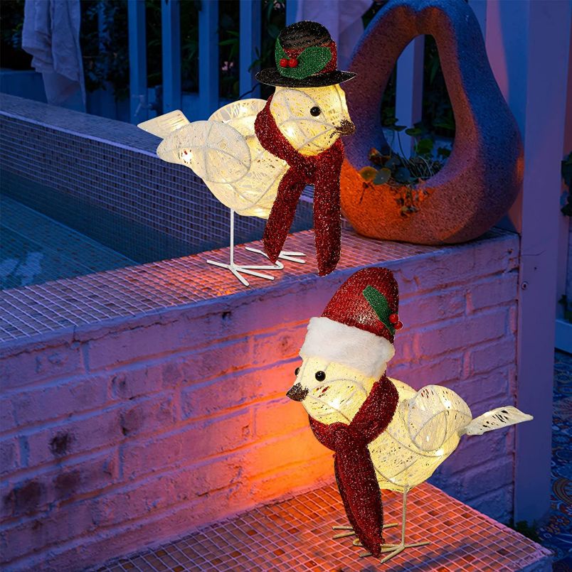 Hot Selling 2 Pack Table Decorations Christmas Lighted Dove Birds - Image 6