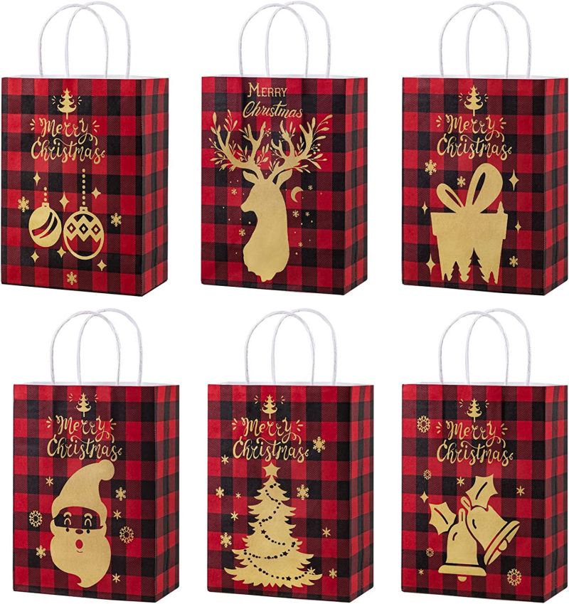 Wholesale 24pcs Reusable Christmas Gift Bags Assortment with Festival Design - Image 2