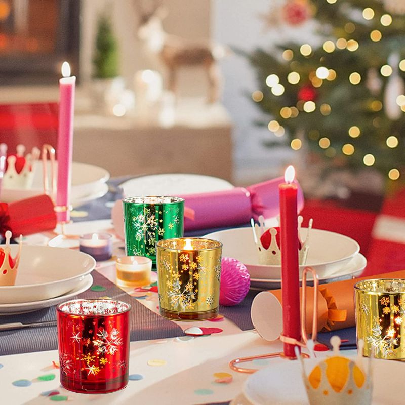 ODMTea Light Holder Fireplace Decoration Christmas Candle Holders for Table Centerpieces - Image 2