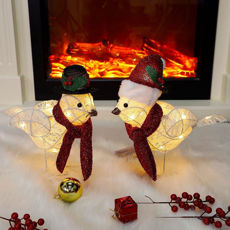 Hot Selling 2 Pack Table Decorations Christmas Lighted Dove Birds - Image 4