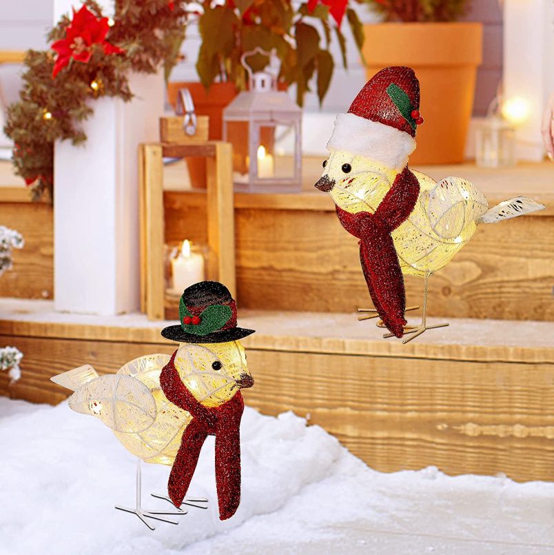 Hot Selling 2 Pack Table Decorations Christmas Lighted Dove Birds - Image 5