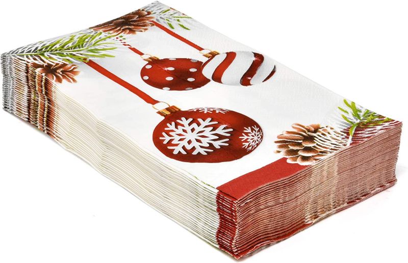 ODM 100 Christmas Guest Napkins 3 Ply Disposable Hand Towel for Home
