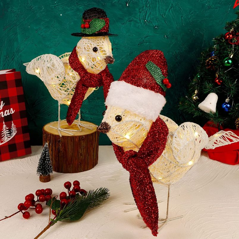 Hot Selling 2 Pack Table Decorations Christmas Lighted Dove Birds - Image 3