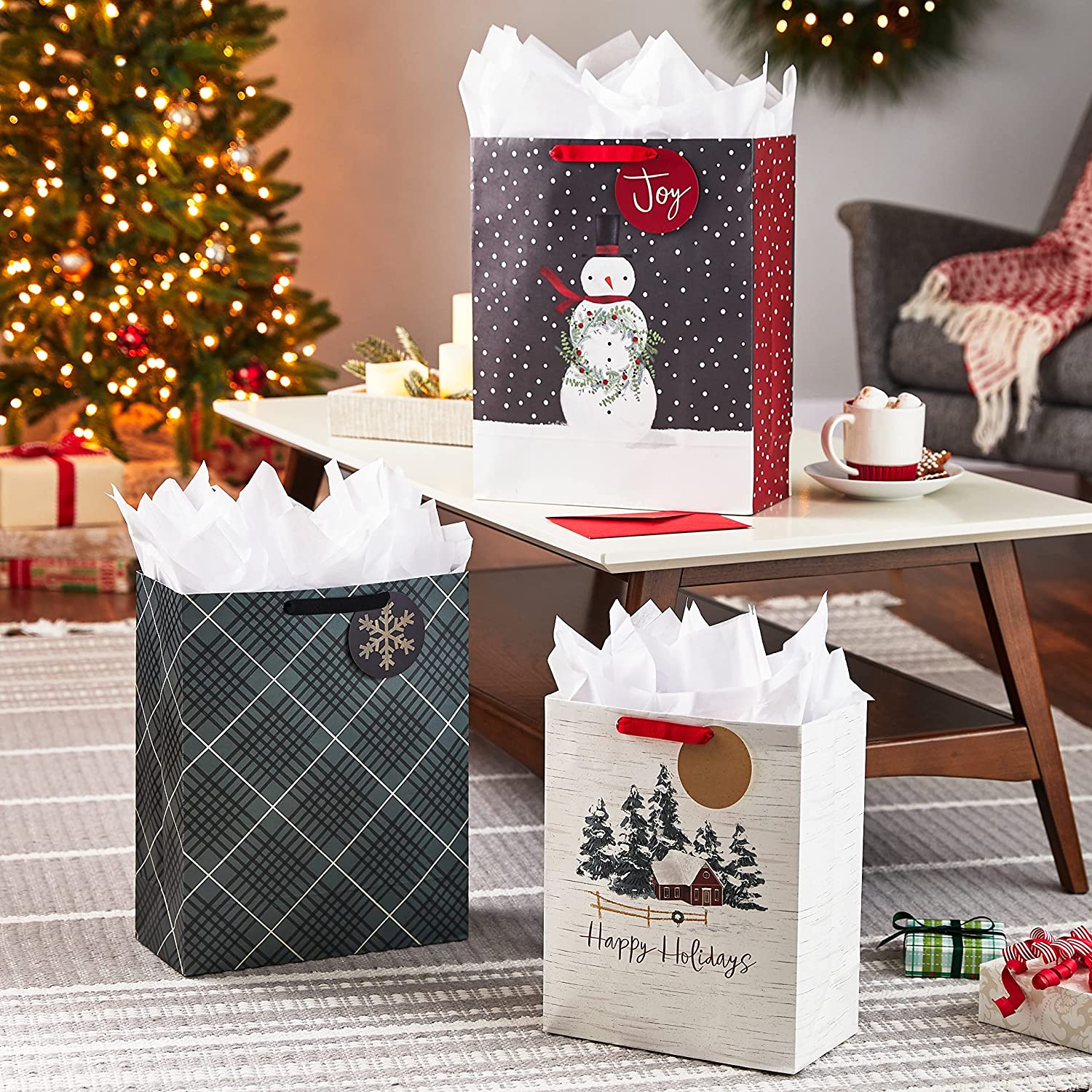 Wholesale 13″ Large Christmas Gift Bag Assortment with Festival Design