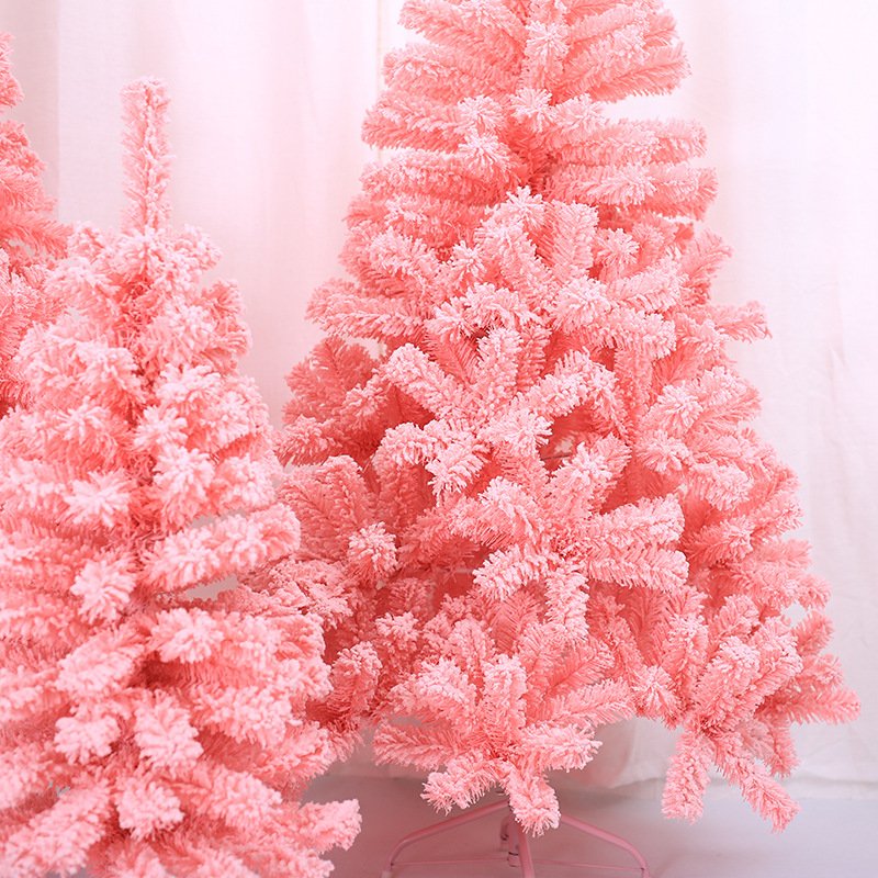 China Hot Selling New Arrival Christmas Pink Flocking Xmas Tree - Image 3