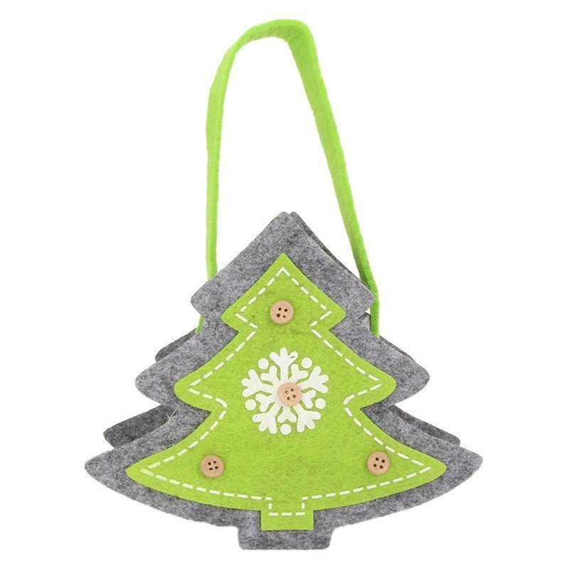 Wholesale Green Christmas Tree-shaped Christmas Felt Bag In Bulk