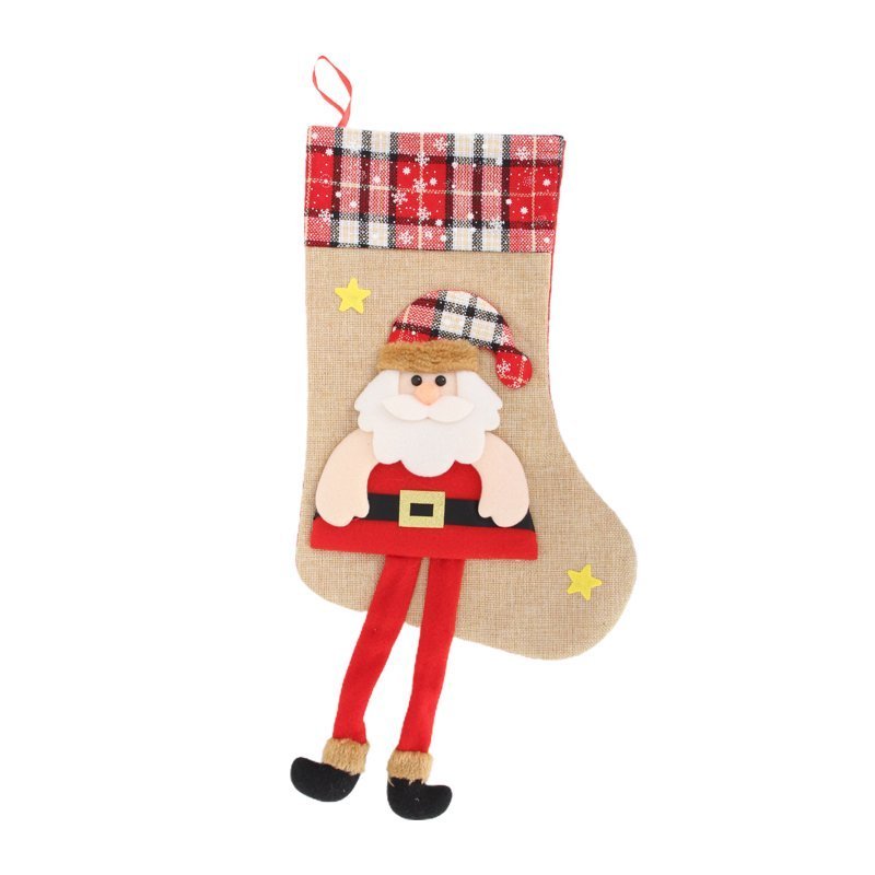Wholesale Christmas Santa Claus Unique Sock With Black Belt Two Leg