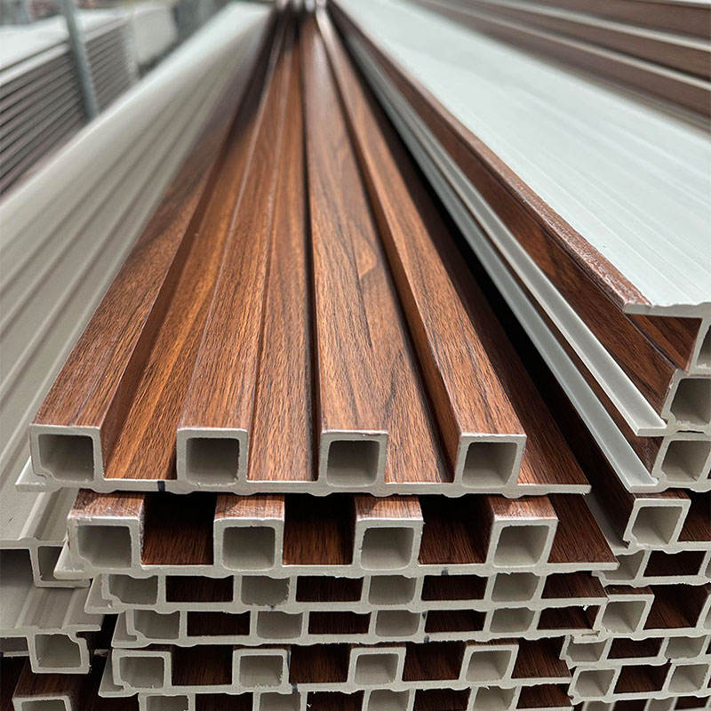 Wpc Wall Panel Pvc Wooden Grain Wall Panels Interior Decoration Slatted Wall Panel Sheets Wallboard - Image 4