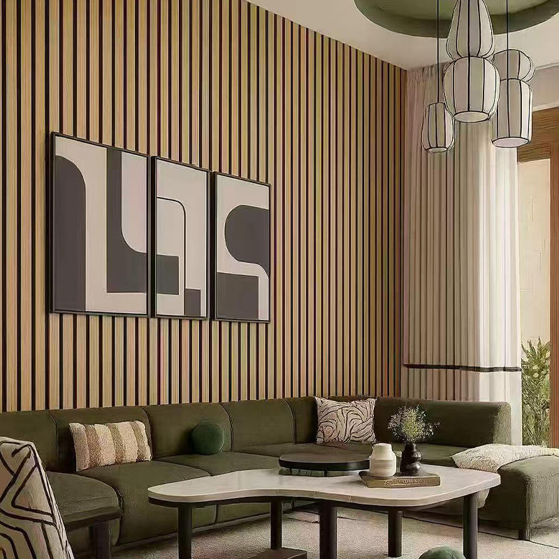 Modern 3D Home Interior Decoration Sound Proof Mdf Natural Wood Decor Walls Slat Acoustic Panels - Image 3