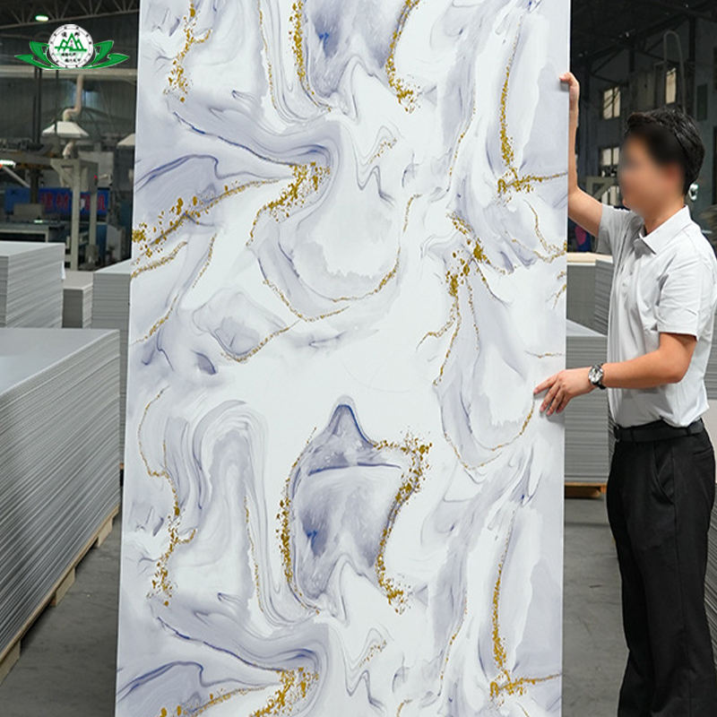 Wayon Modern Design Style PVC Marble Wall Panel 1220*2440mm High Gloss Waterproof & Fireproof for Bathroom & Gym Wall Decoration - Image 3