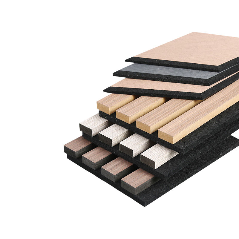 Natural European Veneer Slotted Slat Wood Eco-Friendly Waterproof Acoustic Wall Panels for Living Room and Cinema Room White