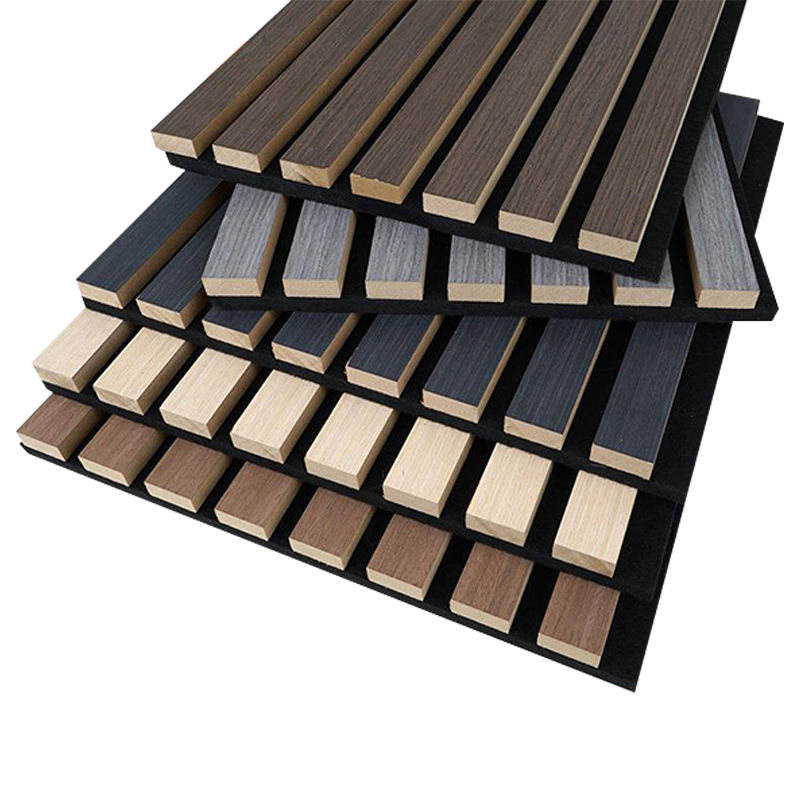 Natural European Veneer Slotted Slat Wood Eco-Friendly Waterproof Acoustic Wall Panels for Living Room and Cinema Room White