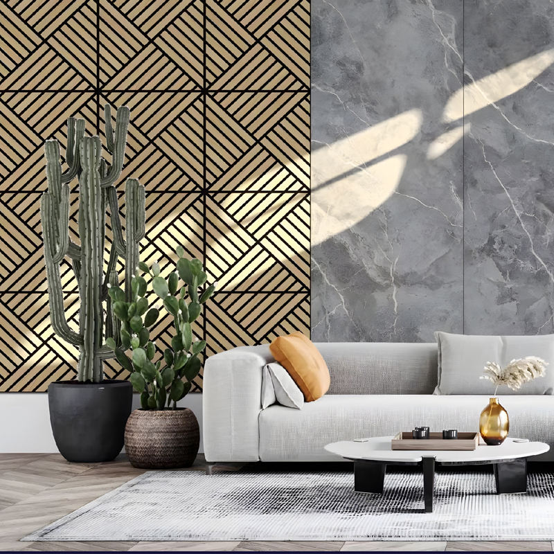 Modern Design Natural Wood Veneer Wall Panel Absorption Finish Wooden Acoustic Panel for Decorative Wall Slat - Image 4