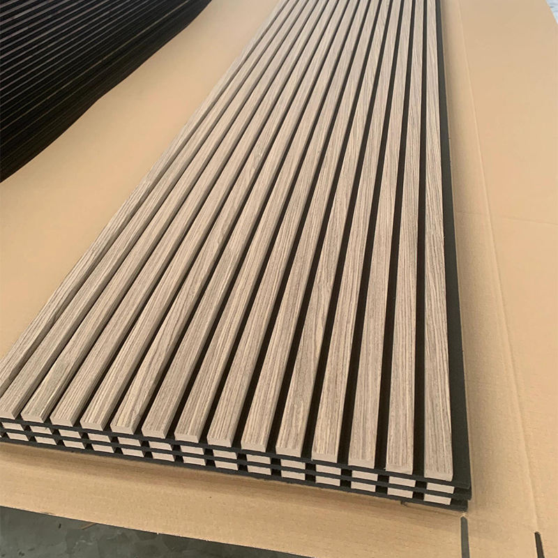 Natural Slotted Slat Wood Wall Acoustic Wall Panels Wood Cinema Room Acoustic Wall Panels White - Image 5