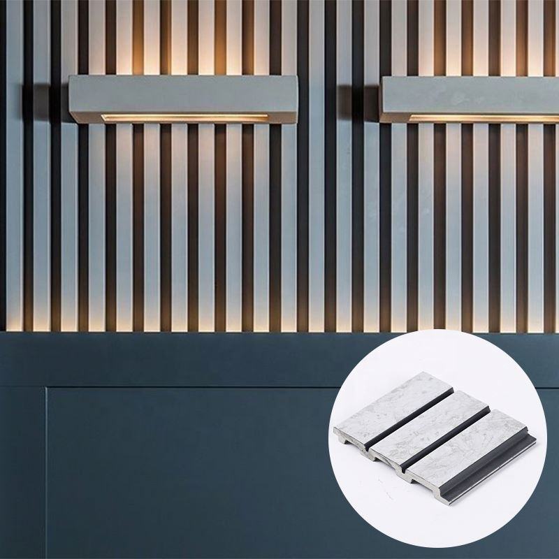 New Style Gold Edge Interior Wall Cladding Waterproof Decoration Indoor PS Grille Wall Panel