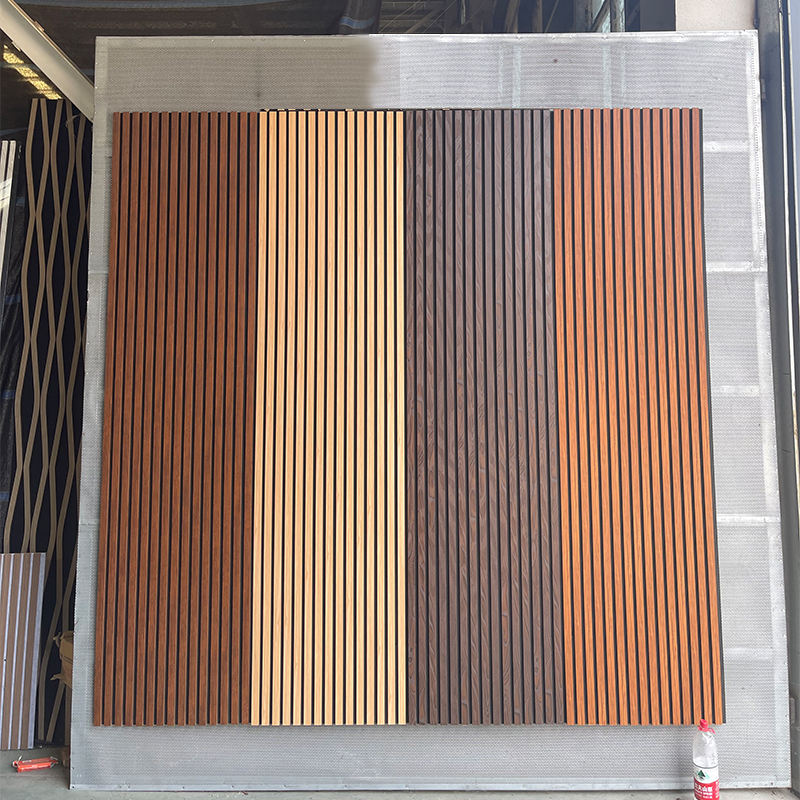 Wholesale Modern Decorative Living Room TV Background Wall Fluted Grille Wood Wall Acoustic Panels