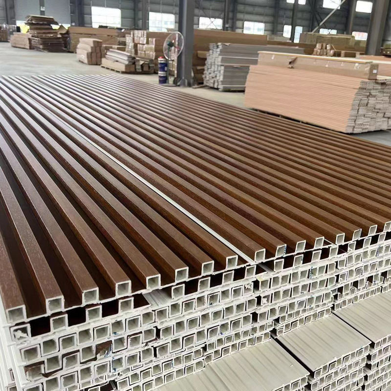 New Design Luxury Ceiling Composite Waterproof Solid Wood Veneer Decorative Interior Fluted Indoor WPC Wall Panel Sheets Boards - Image 4