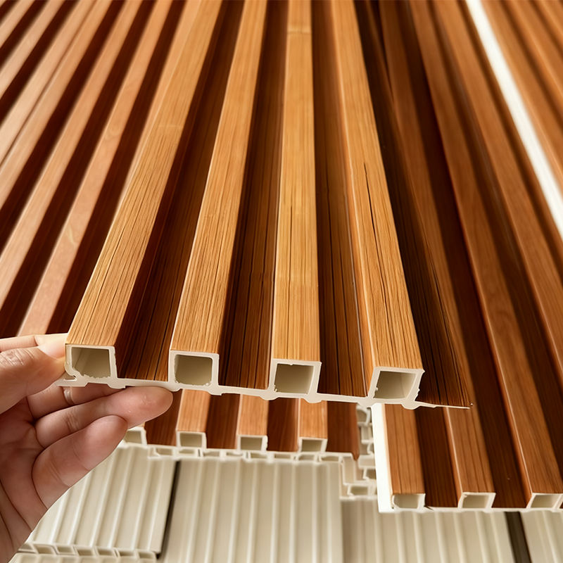 New Design Luxury Ceiling Composite Waterproof Solid Wood Veneer Decorative Interior Fluted Indoor WPC Wall Panel Sheets Boards