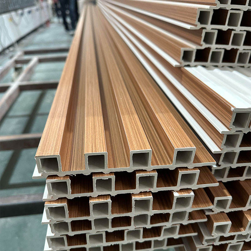 Modern PVC Marble Slat Fluted Wall Panels for Industrial Offices Wood WPC Interior Wall Fireproof Moisture-Proof Entertainment