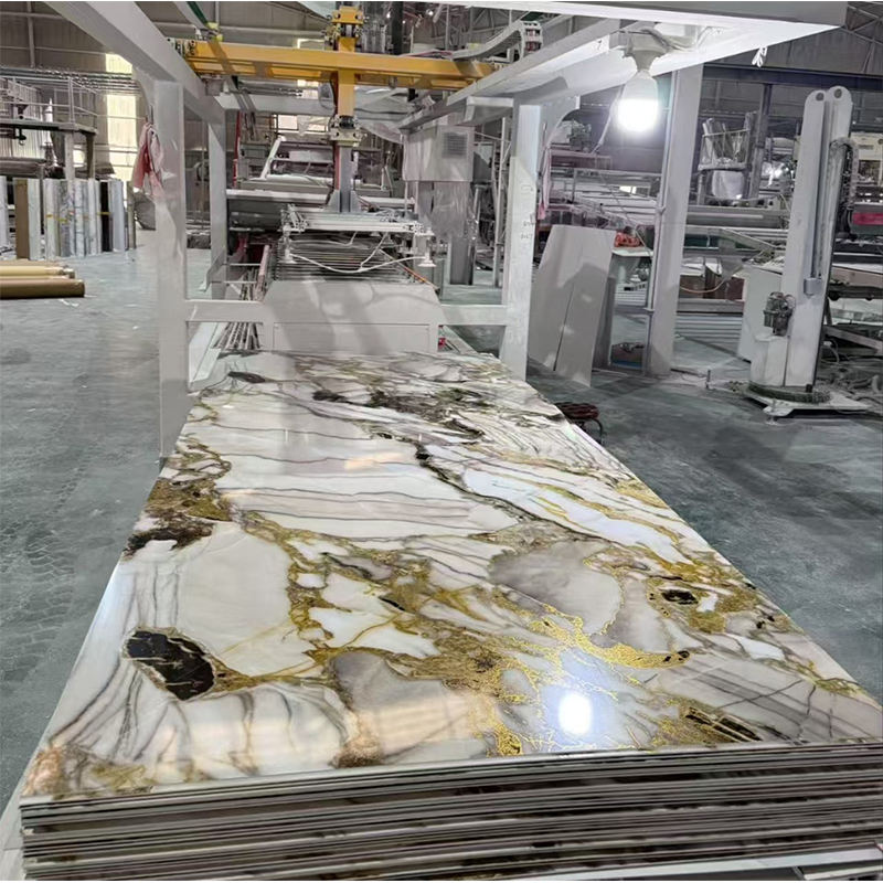 Wayon Modern Design Style PVC Marble Wall Panel 1220*2440mm High Gloss Waterproof & Fireproof for Bathroom & Gym Wall Decoration