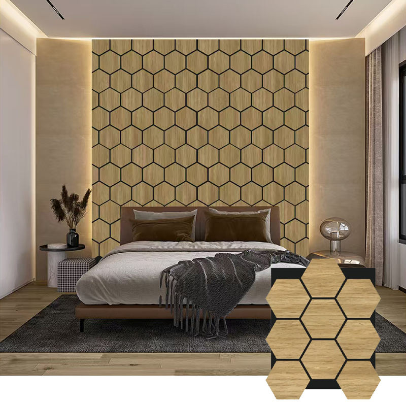 Modern Design Natural Wood Veneer Wall Panel Absorption Finish Wooden Acoustic Panel for Decorative Wall Slat