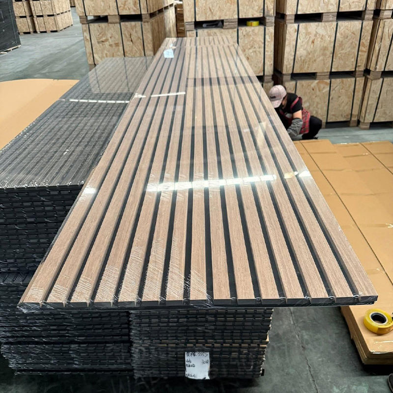 Modern 3D Home Interior Decoration Sound Proof Mdf Natural Wood Decor Walls Slat Acoustic Panels