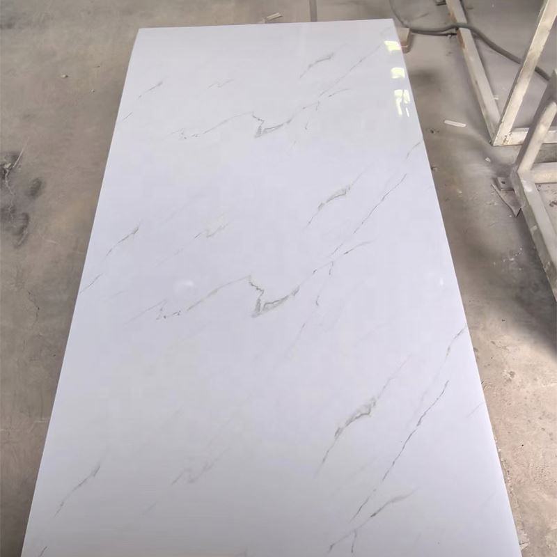 High Glossy 4X8 UV Sheet Marble Alternative Faux UV Marble Sheet