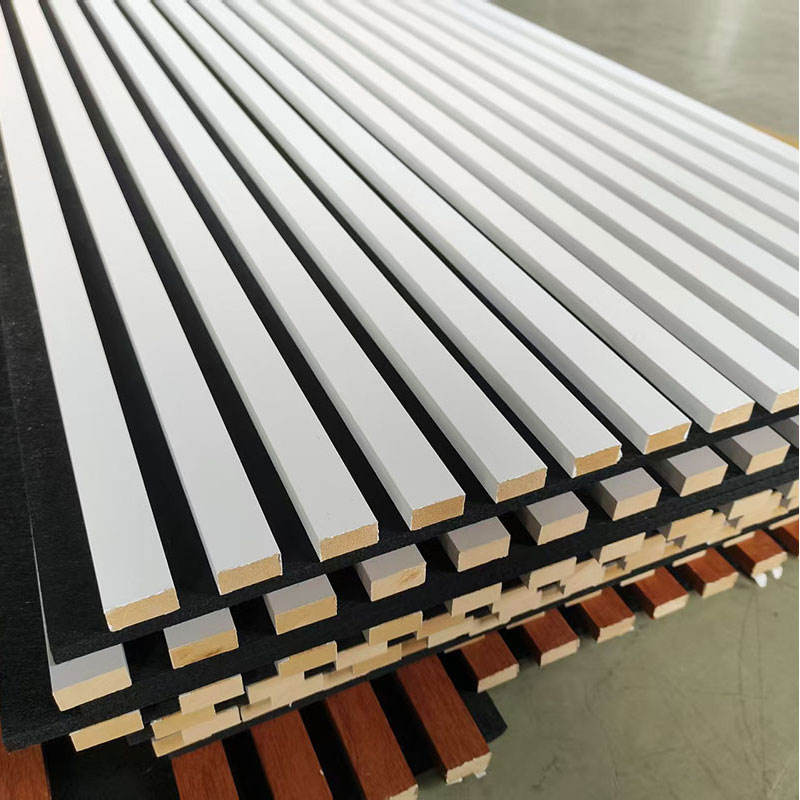 Eco Friendly Natural Acoustic Slat Wall Panels Mdf Acoustic Panel Wooden Veneer Wood Panel for Interior Wall and Ceiling