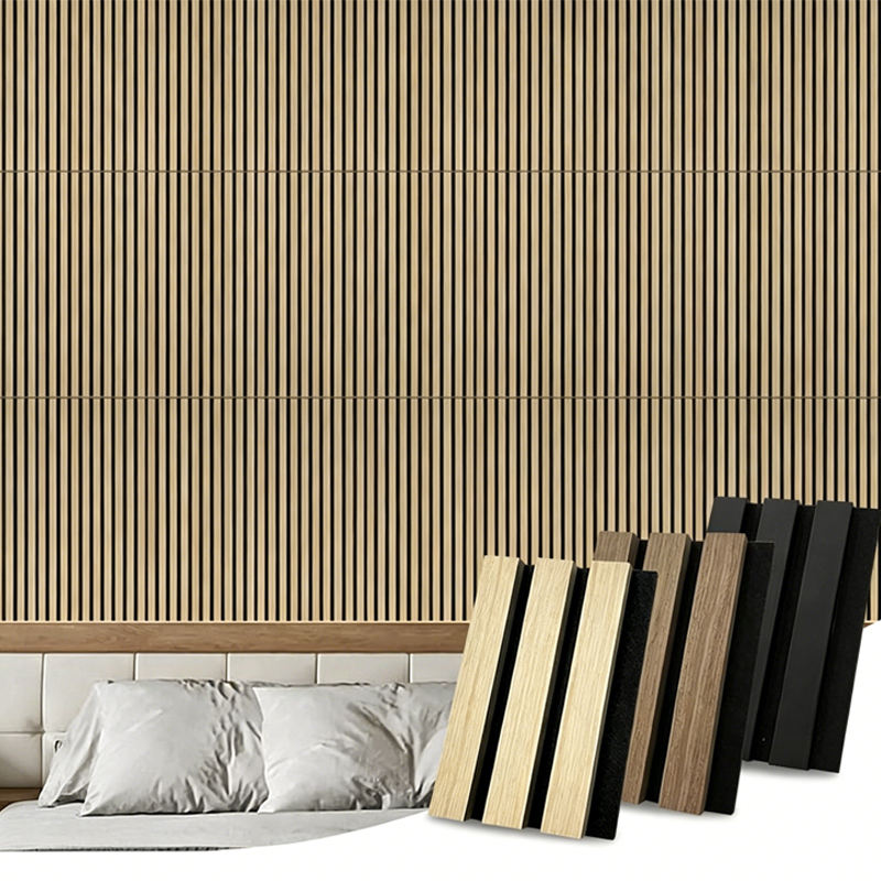 Customizable Wood Slat Polyester Felt Soundproof Acoustic Wall Panel for Indoor Wall Decoration - Image 2