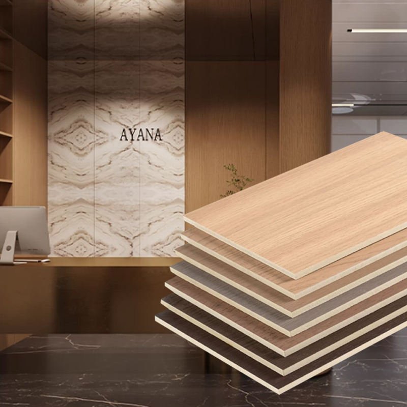 Smooth Contemporary Dark Brown Overlapping Shadow Engineered Wood Veneer for Hotel Decoration