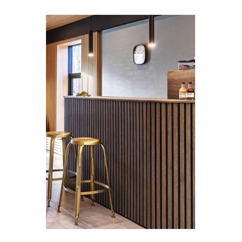 Wholesale Modern Decorative Living Room TV Background Wall Fluted Grille Wood Wall Acoustic Panels - Image 2