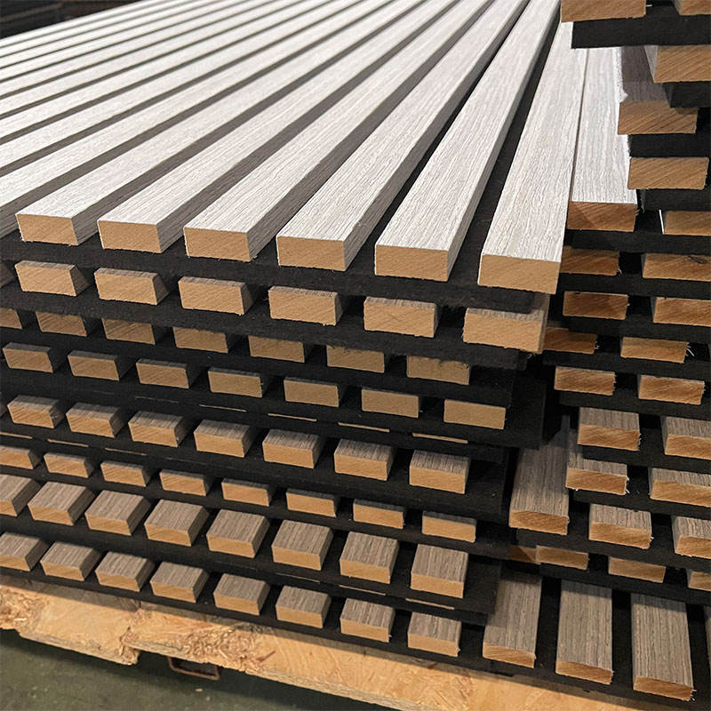 Natural Wood Veneer Acoustic Panels Design Wood Slat Wall Acoustic Wood Panels Sound Proof for Bedroom
