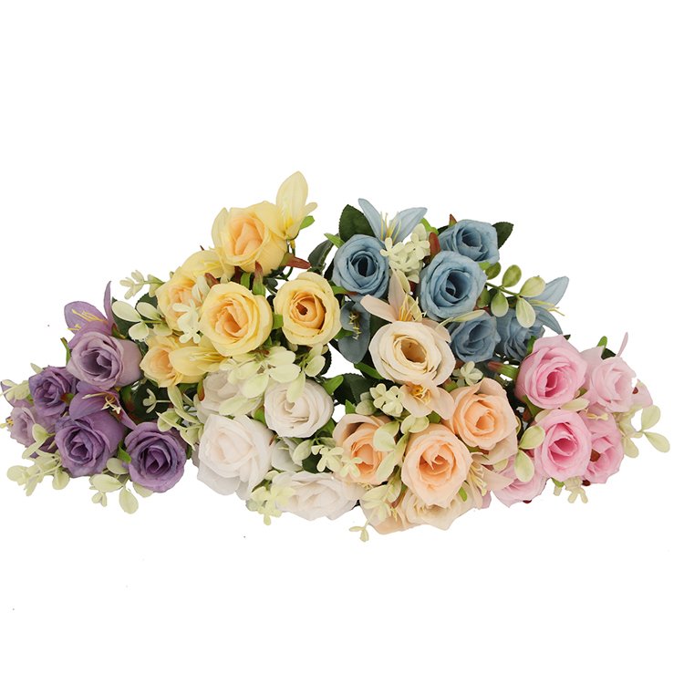 Wholesale 5-Headed Pretty Artificial Lily&Rose Bouquet - Image 2