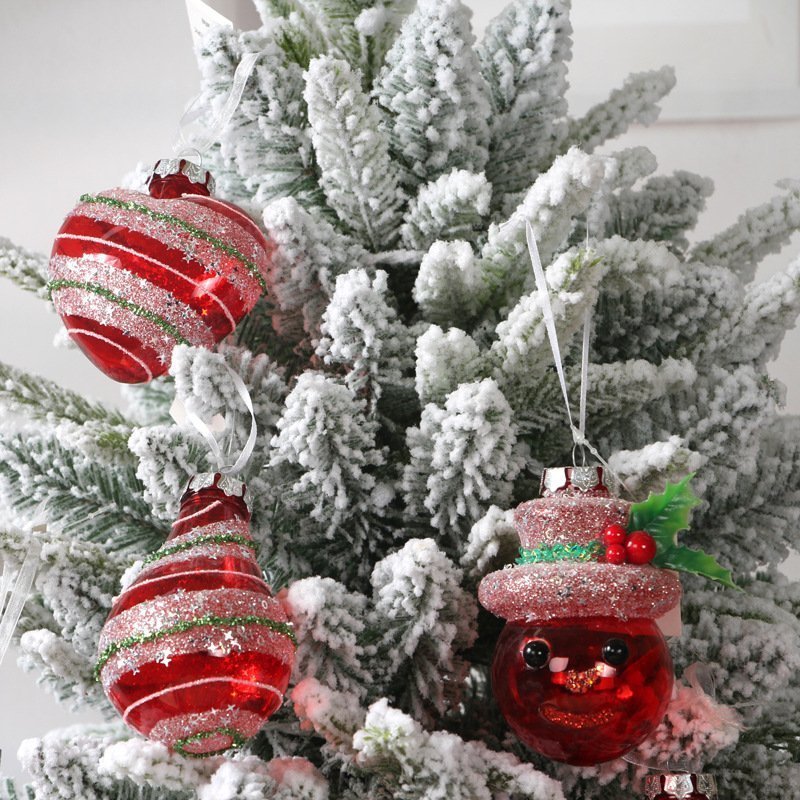 Manufacturer Christmas festival plastic red 7cm ball