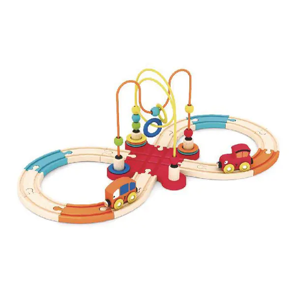 1 Set Educational Wooden Railway Car Toys Set - Image 3